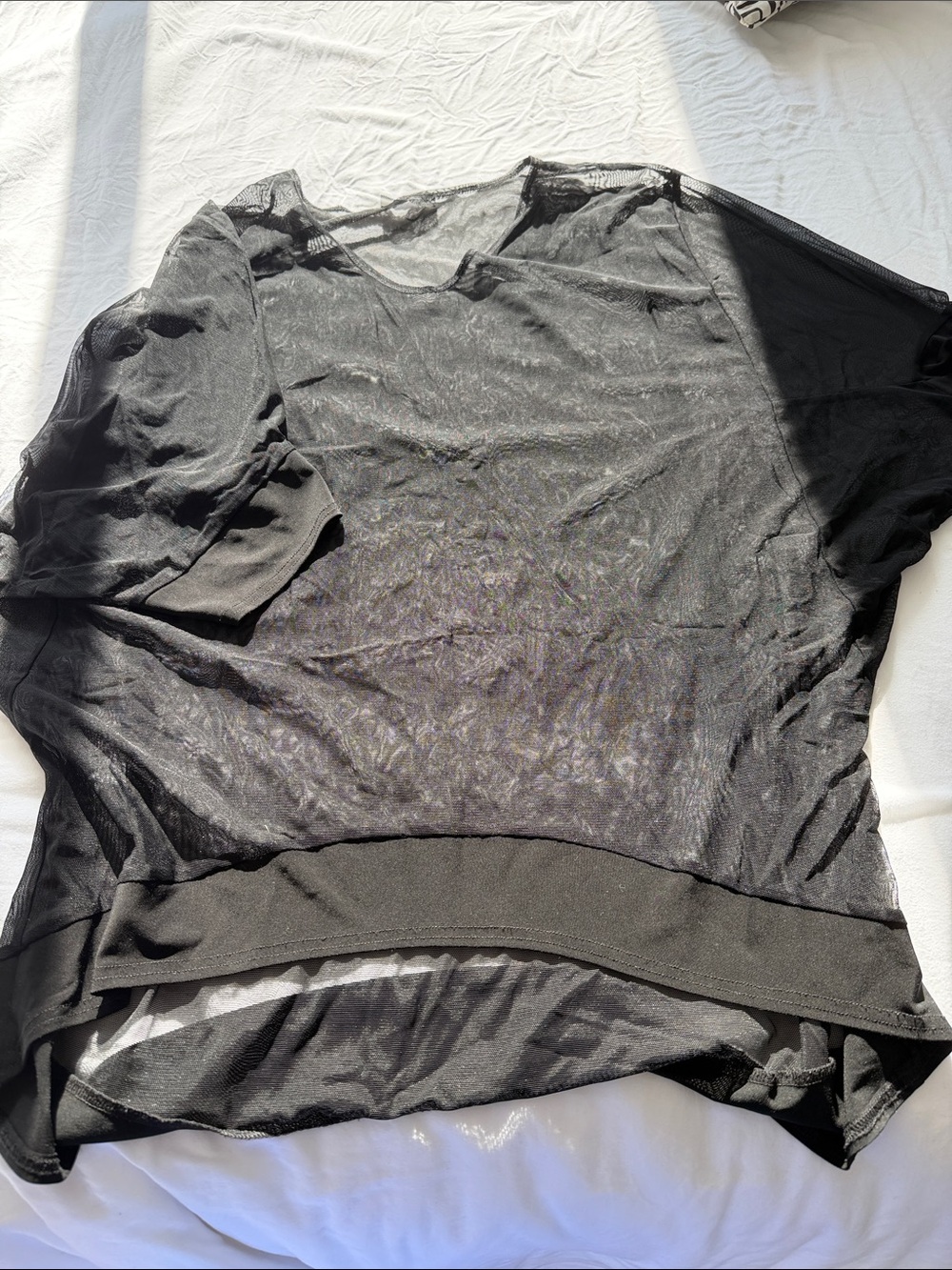 Sheer Black Short Sleeve Mesh Top
